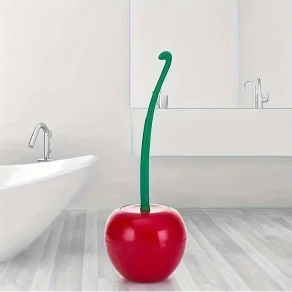 Cherry Shaped Toilet Brush With Holder - Easy-Clean ⒠Modern Bathroom De⦠- Picture 7 of 10